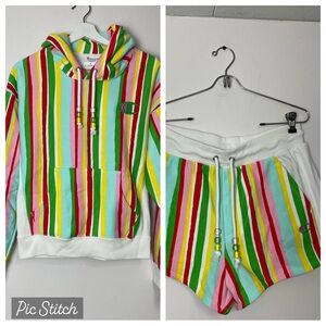 🍭 CHAMPION X UO X SUSAN ALEXANDRA colorful hoodie sweat shorts sweatsuit set 🍭